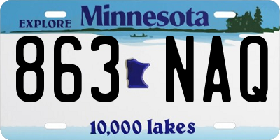 MN license plate 863NAQ