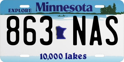 MN license plate 863NAS
