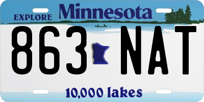 MN license plate 863NAT