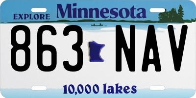 MN license plate 863NAV