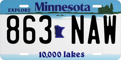 MN license plate 863NAW