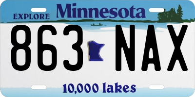 MN license plate 863NAX