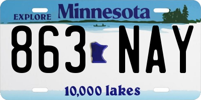 MN license plate 863NAY