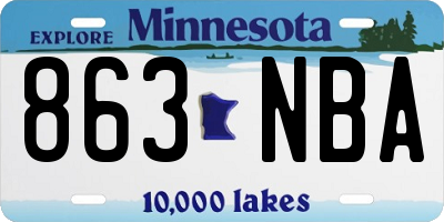 MN license plate 863NBA