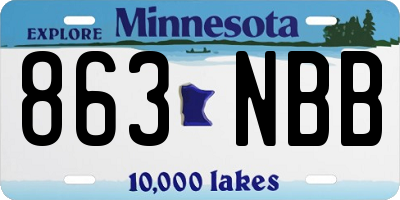 MN license plate 863NBB