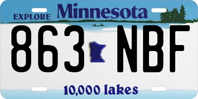 MN license plate 863NBF