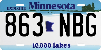 MN license plate 863NBG