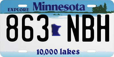 MN license plate 863NBH