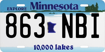 MN license plate 863NBI