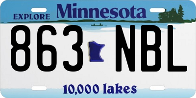 MN license plate 863NBL