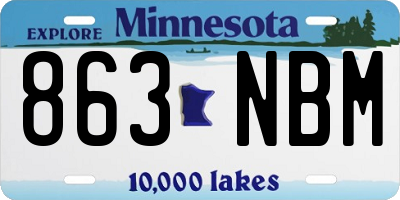 MN license plate 863NBM