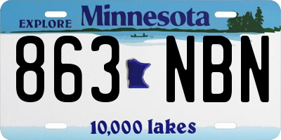 MN license plate 863NBN