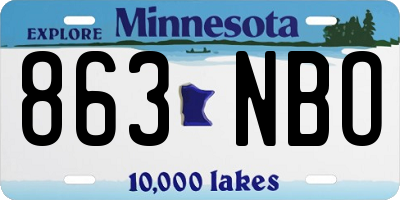 MN license plate 863NBO