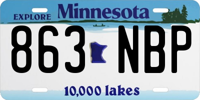 MN license plate 863NBP