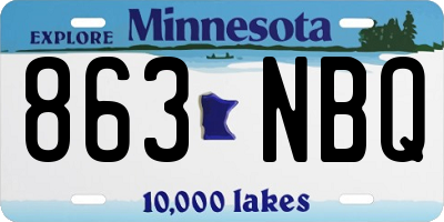 MN license plate 863NBQ