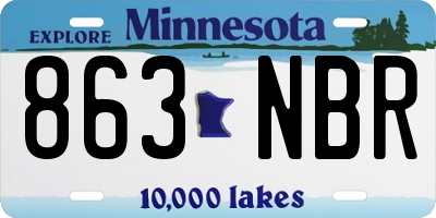 MN license plate 863NBR