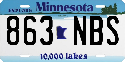 MN license plate 863NBS