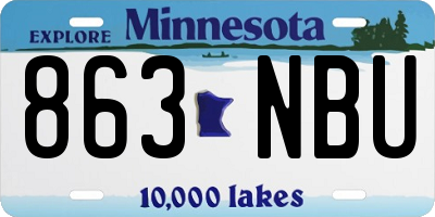 MN license plate 863NBU