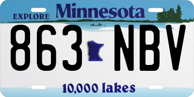 MN license plate 863NBV