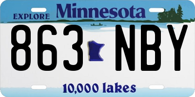 MN license plate 863NBY