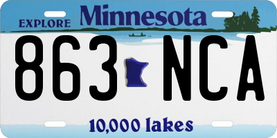 MN license plate 863NCA