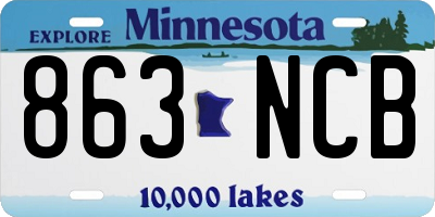 MN license plate 863NCB