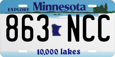 MN license plate 863NCC
