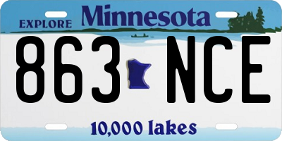 MN license plate 863NCE