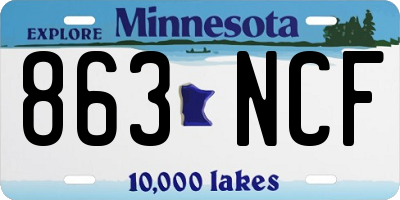 MN license plate 863NCF