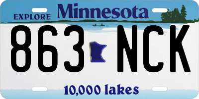 MN license plate 863NCK