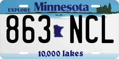 MN license plate 863NCL