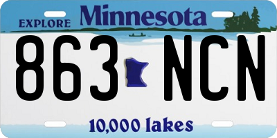 MN license plate 863NCN