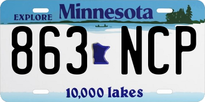 MN license plate 863NCP