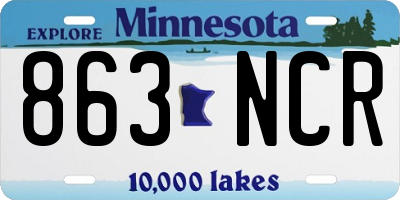 MN license plate 863NCR