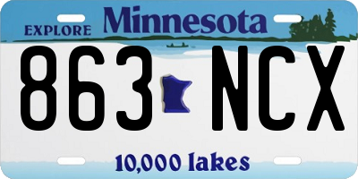 MN license plate 863NCX