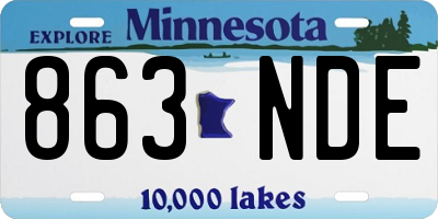 MN license plate 863NDE