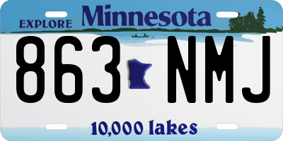 MN license plate 863NMJ