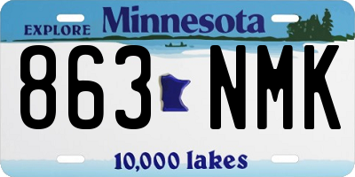 MN license plate 863NMK