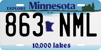 MN license plate 863NML