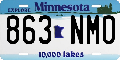 MN license plate 863NMO