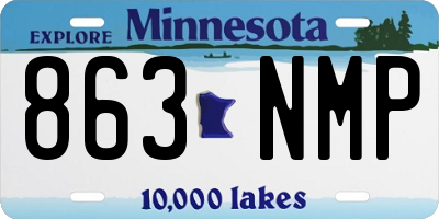 MN license plate 863NMP
