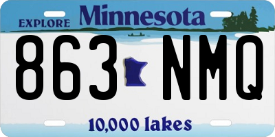 MN license plate 863NMQ