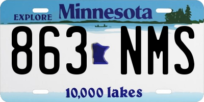 MN license plate 863NMS