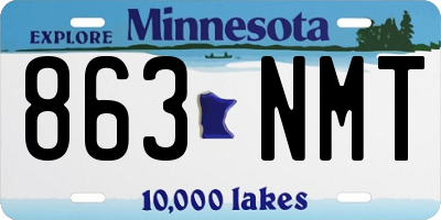 MN license plate 863NMT