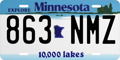 MN license plate 863NMZ