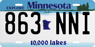MN license plate 863NNI