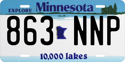 MN license plate 863NNP