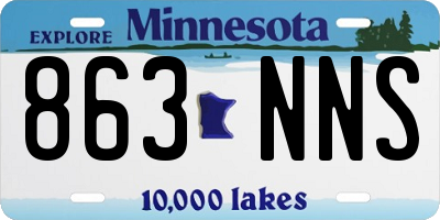 MN license plate 863NNS