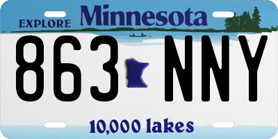 MN license plate 863NNY