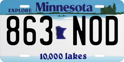 MN license plate 863NOD